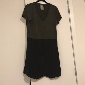 dolan olive green & black dress